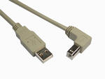 USB 2.0 A to B Certified Cables, Right Angle Plug,  5M