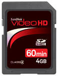 Secure Digital Card,  SanDisk Video HD SDHC M0emory Cards 4GB