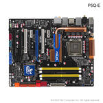 Asus S775, P5Q-E, P45, Express Gate, DDR2, FSB1600, 3xPCIe, RAID, GBLAN, 2x1394a, ATX