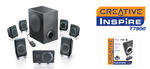 Creative Inspire T7900 BLACK Speakers, 7.1 ch, 20W RMS Center Speaker, 6 x Satellite Speakers 8W RMS