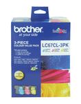 lc-67cl3pk pack brother cartridge- printer
