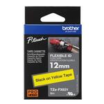 tze-fx631 12mm black yellow flexible